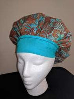 Teal and Brown Batick-Two tone bouffant