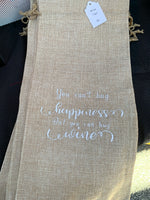 Wine Bottle bags- money can’t buy happiness but it can buy wine
