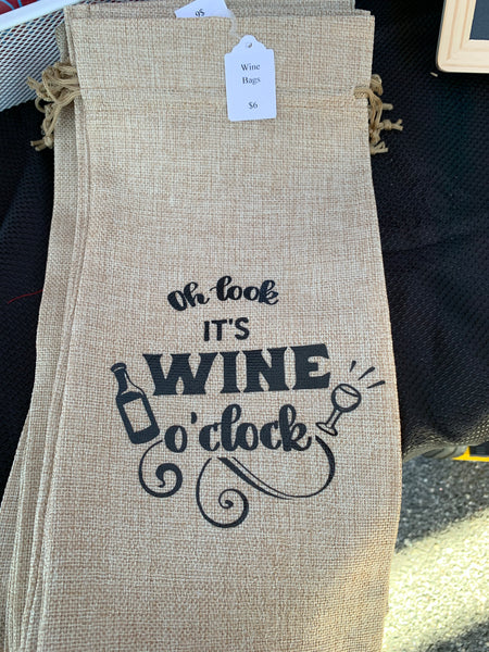 Wine Bottle Bag- It’s wine o’clock