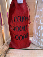 Wine Bottle Bag- I can’t adult today