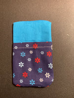 Kleenex Holder with back pocket- Blue Snowflakes